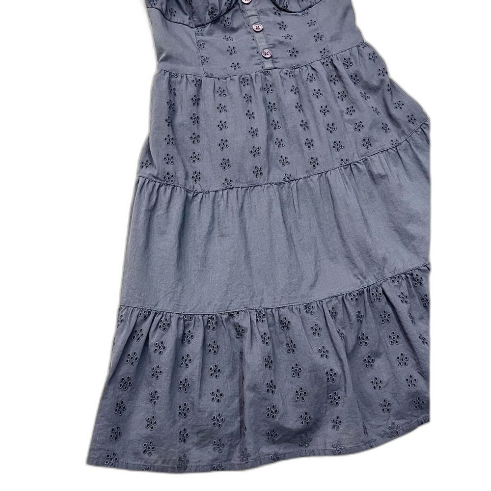 Hollister California Women’s Blue Eyelet Dress with Smocked Top Adjustable Strap - Picture 2 of 15